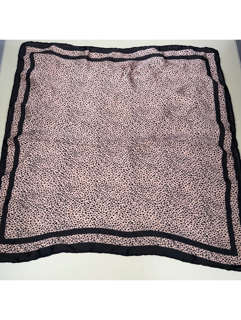 Rubi Pink Black Polka Dot Square Scarf